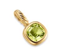 Mini Cushion Cut Amulet In 18ct Yellow Gold With Peridot, 5.5mm