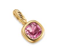 Mini Cushion Cut Amulet In 18ct Yellow Gold With Pink Tourmaline, 5.5mm