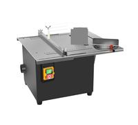 Mini Cut Off Machine, Woodworking Decoration Electric Table Saw New Upgraded Stainless Steel Table with Angle Ruler and Adjustable,for Cutting Brass Steel DIY(Black3)