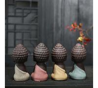 Mini Cute Buddha Statue Remove Negativity - Four Noble Truths,Mini Cute Buddha Statue,Monk Figurine,Mini Buddhism Zen Style Tea Pet,Buddha Meditating Sculpture,for Office,Car,Home Decoration(Color:Set