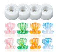 Mini Cute Elephant Figurines Silicone Mold, 4 Pcs Micro Dollhouse Animal Epoxy Casting Mold with Realistic Shapes for DIY Resin Art Fairy Garden Miniatures Landscape Crafts Decor