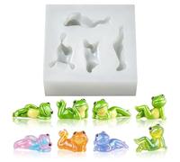 Mini Cute Frog Figurines Silicone Mold, Micro Dollhouse Animal Epoxy Casting Mold with Realistic Shapes for DIY Resin Art Fairy Garden Miniatures Landscape Crafts Decor