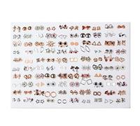 Mini Cute Stud Earrings 100 Pairs Assorted Style Stud Earrings Set Kids Earrings Fashion Jewelry for Teenagers