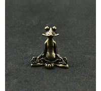 Mini Cute Vintage Brass Sitting Zen Frog Statue Incense Holder Yoga Frog Sculpture Home Office Desk Decoration Ornament Toy Gift Art collection