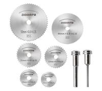 Mini Cutting Discs, ZFYQ 8 Piece Discs Circular Saw Blades Set HSS Cutting Wheel for Cutting Wood Plastic and Soft Metal