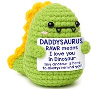 Mini Dad Gifts for Christmas Funny Gifts for Dad from Daughter Son RAWR I Love You Daddy Cute Handmade Crochet Small Dinosaur for Daddy New Bonus Step Dads Father in Law