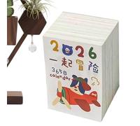 Mini Daily Calendar 2026 - 6 x 4 x 3.1 cm Cartoon Desk Planner, Small Portable 365 Day Layout, Easy Reference Pages | Daily Planner for Use at Home, Office, Dorm, imSchlafz