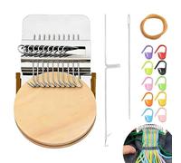 Mini Darning Loom Kit, Speedweve Type Weave Tool for Repair Jeans Socks, Small Weaving Looms with 14 Hooks, Portable Mending Tool for DIY Craft & Art Patterns, Creative Gift for Knitters