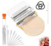 Mini Darning Loom, Patchmaker 2.0 Kit,Darning Loom Speedweve,Type Weave Tool,Small Weaving Looms for Repair Jeans Socks DIY Craft, Knit Patch Looms Weave Tool, Silver (14 Hooks)