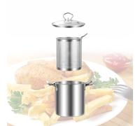 Mini Deep Fryer, 316 Stainless Steel Small Deep Fryer, Various Package Specifications, Fuel-Efficient, Mini Fryer, With Basket and Lid for Camping, Family Dinner a 3500mlB
