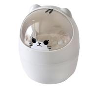 Mini Desk Bin, Cute Small Trash Can With Flip Lid And 6 Rolls Of Bin Liners, Cartoon Portable Tabletop Paper Dustbin, Plastic Kawaii Desktop Tiny Tea Bag Bins For Bathrooms Bedrooms Offices (Grey)