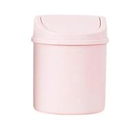 Mini Desk Bin with Swing-Top Lid, Small Round Tabletop Rubbish Bin and Storage Pot for Stationery, Makeup and Small Waste, Counter Garbage Lint Bins for Bathroom, Office, Kitchen, Desk