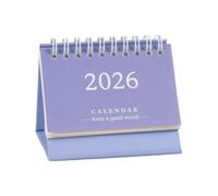 Mini Desk Calendar 2025-2026 - Aug 2025 to Dec 2026 Small Standing Flip Desktop Planner with Notepad for Home Office School (Purple)