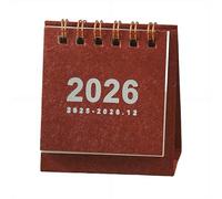 Mini Desk Calendar, 2025-2026 Small Desk Calendar, 2025 to December 2026, Mini Standing Flip Calendar 2025, Desktop Calendar for Office or Home (Red)