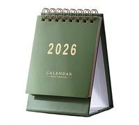 Mini Desk Calendar 2026-2027, January 2026 until June 2027, Flip Desk Calendar: Compact Planner for Home & Office (Green)