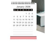 Mini Desk Calendar 2026 - January 2026 to June 2027 Monthly Planner, Family Calendar | For Family, Friends, Teachers, The Home, The Interior, School, Office La Writer