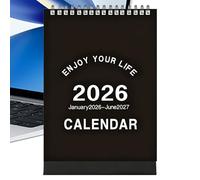 Mini Desk Calendar 2026 Monthly Planner from January 2026 to June 2027: compact yearly calendar with a clear monthly description, practical design for daily organization and the