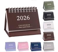 Mini Desk Calendar 2026, Small January 2026 to Dec 20-26 Desk Calendars Standing Flip, Thick Paper Twin-Wire Binding, Desktop Calendar for Office or Home (Coffee)