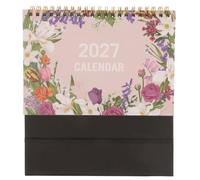 Mini Desk Calendar 2027 Pink Paper Stand-up Planner