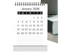 Mini Desk Calendar for 2026, Schedule for the Period January 2026 to June 2027 - Daily Calendar - For Family, Friends, Students, Teachers, Home, Indoor, School, Office and
