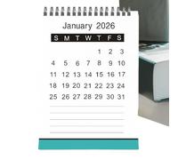 Mini Desk Calendar January 2026-June 2027 Monthly Schedule