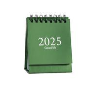 Mini Desk Calendars, calendar tabs,desk calendar 2025 uk, Sleek Solid Hue Collection, Dual-Pack Green, Compact Desktop Organizers for Work & Study