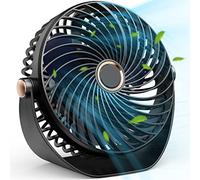 Mini Desk Fan, USB Table Fan with 5 Speeds Strong Airflow,Cooling Portable & Ultra-Quiet, Desktop 360°Rotatable Head and Charging for Home Office Bedroom Library Summer Gift