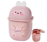 Mini Desk Trash Can Waste Paper Makeup Remover Cotton Cotton Swabs Debris | Tiny Garbage Box Paper Waste Can, Cover Compact Small Tabletop Mini Trash Can for Home Vanity College Dorm Coffee Shop