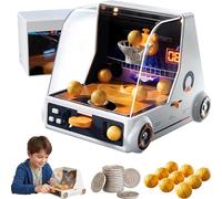 Mini Desktop Basketball Shooting Game, 2026 New Mini Basketball Game with 10 Basketballs+12 Game Coins+Scoring Sound+Moving Basketball Hoop, Funny Desktop Games for Kids and Adults (Battery)