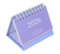 Mini Desktop Calendar in Lavender Paper for Office | Standing Flip Format, White Offset Paper Sheets, Clean Modern Layout, for Meetings and Appointments