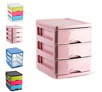 Mini Desktop Storage Drawer Organizer with 3 Drawers, Plastic Jewelry Storage Box, Stationery Organizer Cabinet for Office Desk, Makeup Accessories, Craft Supplies
