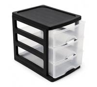 Mini Desktop Storage Drawer Organizer with 3 Drawers, Plastic Jewelry Storage Box, Stationery Organizer Cabinet for Office Desk, Makeup Accessories, Craft Supplies
