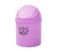 Mini Desktop Trash Can with Swing Lid with Trash Bag 180 Pcs, 2 Litres Swing-Top Small Countertop Garbage Bin Tiny Table Top Plastic Covered Waste Basket Can (B)