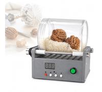 Mini Desktop Tumbler Polisher, Electric Rotary Polishing Machine with 0-60 RPM Adjustable Speed, Built-in Timer and Pet Sealed Drum for Dry Abrasives, Walnut Crafts, Beads and Jewelry