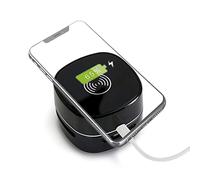 Mini Desktop Vacuum Cleaner, Built-in Wireless Charger, Wireless Rechargeable Vacuum Cleaner, Pencil Sweeper, Confetti, Desk (Black)
