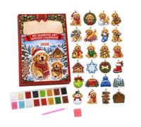 Mini Diamond Art Advent Calendar 2026, 24Pcs 2D Acrylic Christmas Ornaments | DIY 24 Days Craft Advent Calendar Countdown Calendar Christmas Hanging Ornaments for Xmas tree, Holiday Home Decoration