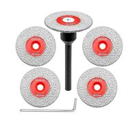 Mini Diamond Engraving Saw Blade - FOCSTOL 5pcs 40mm Cutting Disc and 1pc 6mm Round Shank for Marble Granite Artificial Stone Porcelain Tile Ceramic