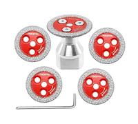 Mini Diamond Engraving Saw Blade - FOCSTOL 5pcs 40mm Cutting Disc with 1pc M14 Thread Flange for Marble Granite Artificial Stone Porcelain Tile Ceramic