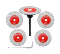 Mini Diamond Engraving Saw Blade - FOCSTOL 5pcs 50mm Cutting Disc and 1pc 6mm Round Shank for Marble Granite Artificial Stone Porcelain Tile Ceramic