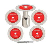 Mini Diamond Glass Cutting Disc - FOCSTOL 5pcs 50mm Saw Blade and 1pc M14 Flange Shank for Glass Jade Marble Granite Artificial Stone Porcelain Tile Ceramic