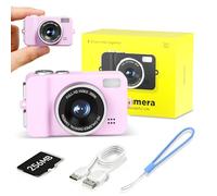 Mini Digital Camera 1080P HD - Portable Vintage Keychain Camera with SD Card, Retro Pocket Camcorder for Travel Vlogging, Tiny Camera for Teens & Adults, Easy Recording & Snap Photography (Pink)
