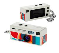 Mini Digital Camera - 1080P High-Definition Thumb Backpack Buckle Camera, Retro Compact Mini Pocket-Sized Camera, with 32GB SD Card, Suitable for Travel, Concerts, and Study Recording (White)