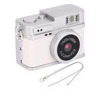 Mini Digital Camera Keychain, 20MP 1080P Small Video Camcorder with Optical Lens, LED Fill Light for Taking Photos, Cycling, Playback Screen, Filter, Expandable Memory Card (White)