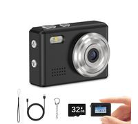 Mini Digital Camera, Keychain Camera Portable 1080P Video, 12MP Photo with 0.96" Screen & 32GB Card,Surprise Birthday Gifts,Gifts for Boys, Gifts for Girls,Gifts for Teens (3, Black)