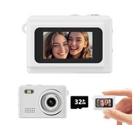 Mini Digital Camera, Keychain Camera Portable 1080P Video, 12MP Photo with 0.96" Screen & 32GB Card,Surprise Birthday Gifts,Gifts for Boys, Gifts for Girls,Gifts for Teens (5, White)