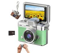 Mini Digital Camera Keychain with 1.47 in LCD Screen 1080P, 2026 New Mini Retro Camera, Retro Ccd Digital Camera with Lanyard, Built-in Flash, Include 64gb Tf Card for Travel Party (Green)