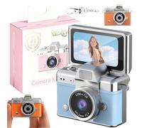 Mini Digital Camera with 1.47 in Lcd Screen, Mini Digital Camera with Flip Screen, 1080p Retro Keychain Cameras, Built in Flash Portable Thumb Size for Travel Study Concert Daily(Blue,#32G)