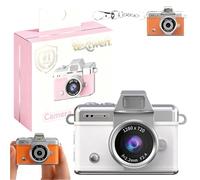 Mini Digital Camera with 1.47 in Lcd Screen, Mini Digital Camera with Flip Screen, 1080p Retro Keychain Cameras, Built in Flash Portable Thumb Size for Travel Study Concert Daily(White,#64G)