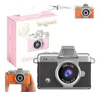 Mini Digital Camera with 1.47 in Lcd Screen, Mini Digital Camera with Flip Screen, 1080p Retro Keychain Cameras, Built in Flash Portable Thumb Size for Travel Study Concert Daily(Black,#32G)