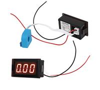 Mini Digital Current Voltage Amp Meter, 50A DC Ammeter Gauge with Hall Effect Sensor Transformer, Connect Wires, Mini Ammeter for Automotive Motor Battery